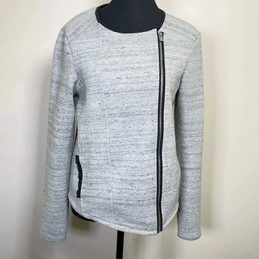 SCOTCH &  SODA | MAISON SCOTCH GREY ZIP BLAZER JACKET